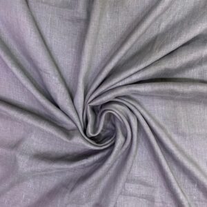 Tissu Lin Uni Gris-Noir